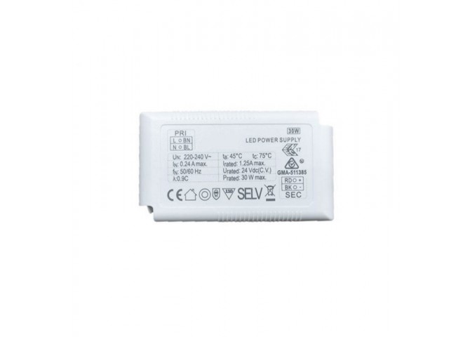 Power supply 24VDC 30W IP20 On-Off (Slim)