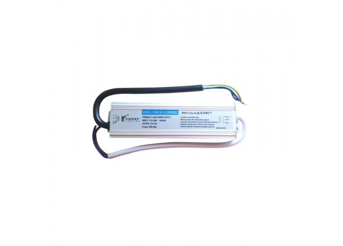 Power supply 12V DC 60W IP67 On-Off