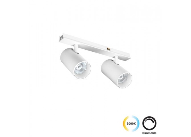 Διπλό Σποτ Track 10W Λευκό Slim Magnetic