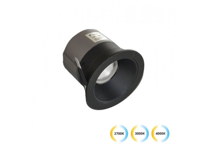 Χωνευτό Σποτ Μαύρο 12W 2700K-3000K-4000K 38° Alea