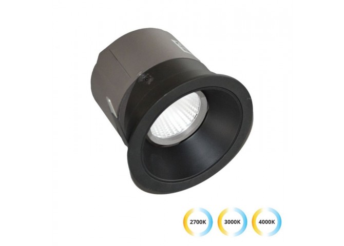 Χωνευτό Σποτ Μαύρο 20W 2700K-3000K-4000K 38° Alea