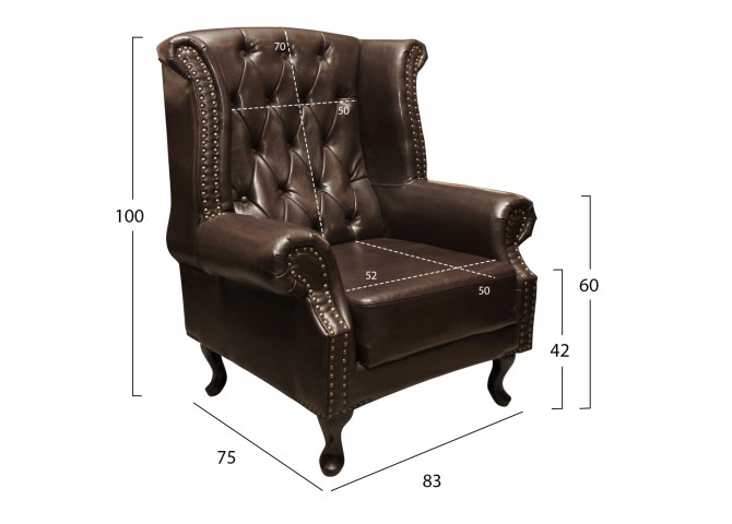 Πολυθρόνα τύπου Chesterfield  83x75x107 εκ.