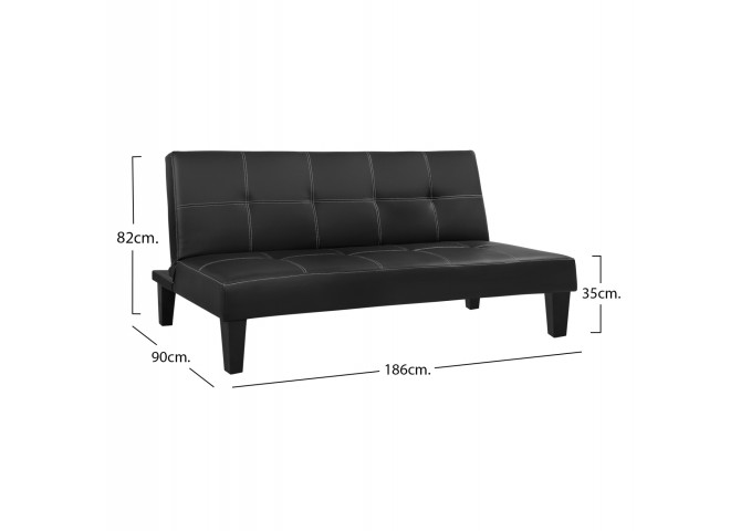 Μοντέρνος καναπές κρεβάτι σε μαύρο PU 185x89x81 εκ.