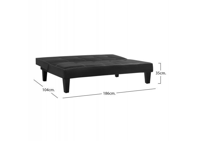 Μοντέρνος καναπές κρεβάτι σε μαύρο PU 185x89x81 εκ.