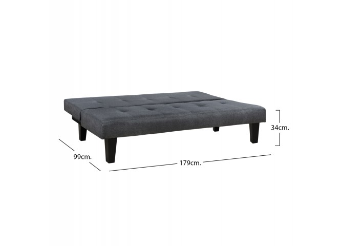 Υφασμάτινος γκρι 3Θ καναπές κρεβάτι 179x80x79 εκ.