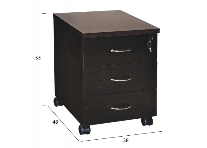 Συρταριέρα γραφείου σε wenge απόχρωση 38x48x53εκ