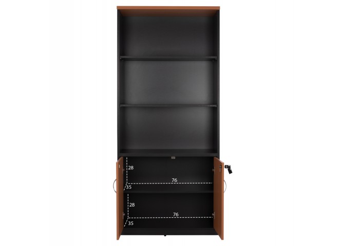 Βιβλιοθήκη γραφείου σε χρώμα οξιάς 80x40x180cm