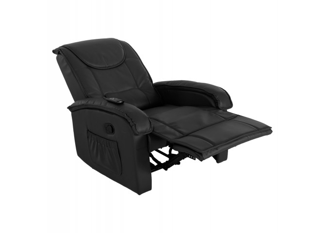 Πολυθρόνα με μηχανισμό massage από PU μαύρο 80x96x97εκ