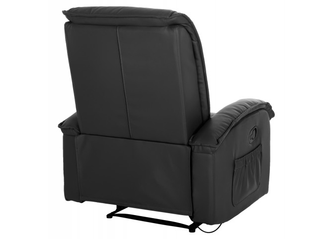 Πολυθρόνα με μηχανισμό massage από PU μαύρο 80x96x97εκ