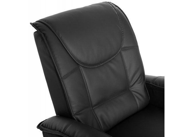 Πολυθρόνα με μηχανισμό massage από PU μαύρο 80x96x97εκ
