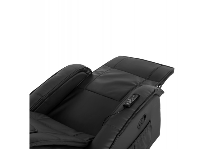Πολυθρόνα με μηχανισμό massage από PU μαύρο 80x96x97εκ