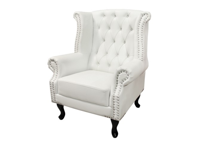 Πολυθρόνα τύπου Chesterfield σε λευκό χρώμα 83x75x107 εκ