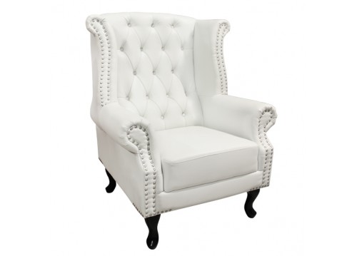 Πολυθρόνα τύπου Chesterfield σε λευκό χρώμα 83x75x107 εκ