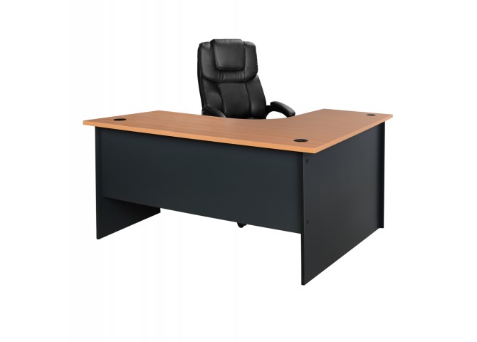 Γωνιακό γραφείο Kαφέ(Οξιά) / Γκρι 150x150cm