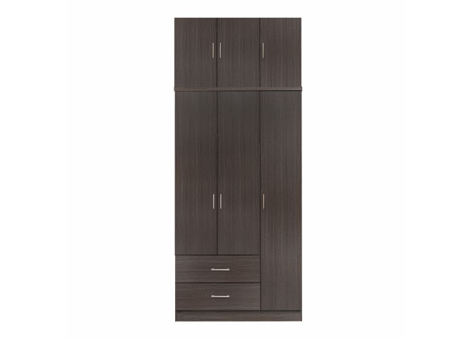 Ντουλάπα τρίφυλλη με πατάρι σε απόχρωση zebrano 90x42x241cm