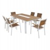 ΣΕΤ ΤΡΑΠΕΖΑΡΙΑΣ TABER HM10738.01 ΤΡΑΠΕΖΙ & 6 ΠΟΛΥΘΡΟΝΕΣ-ΑΛΟΥΜΙΝΙΟ & POLYWOOD-ΛΕΥΚΟ