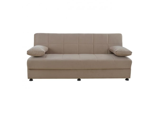 Καναπές κρεβάτι 3θ με ύφασμα σε μπεζ απόχρωση 192x74x83 εκ.