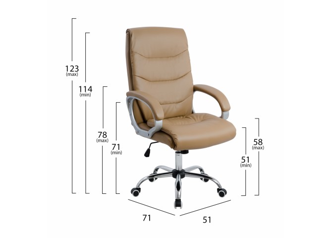 ΚΑΡΕΚΛΑ ΓΡΑΦΕΙΟΥ ΔΙΕΥΘΥΝΤΙΚΗ ΣΕ CAMEL ΧΡΩΜΑ 51x71x123 εκ.