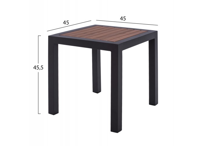ΤΡΑΠΕΖΙ ΑΛΟΥΜΙΝΙΟΥ ΓΚΡΙ ΜΕ POLYWOOD 45Χ45X45,5