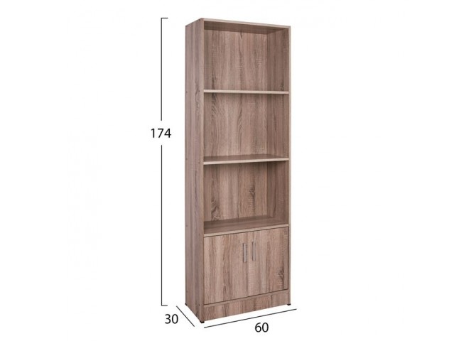 ΒΙΒΛΙΟΘΗΚΗ ΜΕΛΑΜΙΝΗΣ ΣΕ ΧΡΩΜΑ SONAMA 60x30x174 εκ.