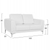 ΚΑΝΑΠΕΣ 2ΘΕΣΙΟΣ ΜΕ ΛΕΥΚΟ PU 142x81x81εκ.