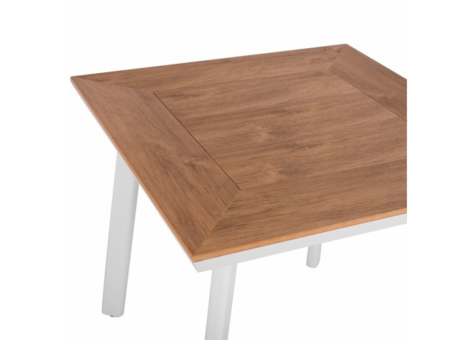 ΤΡΑΠΕΖΙ ΑΛΟΥΜΙΝΙΟΥ ΜΕ POLYWOOD ΛΕΥΚΟ 80x80x72