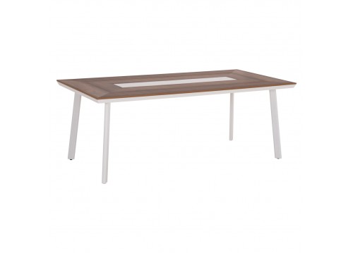 ΤΡΑΠΕΖΙ ΑΛΟΥΜΙΝΙΟΥ ΜΕ POLYWOOD 200X94 ΛΕΥΚΟ