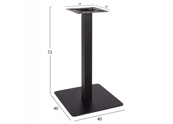 ΒΑΣΗ ΜΕΤΑΛΛΙΚΗ ΜΑΥΡΗ ΜΑΤ 40X40X72Υεκ.
