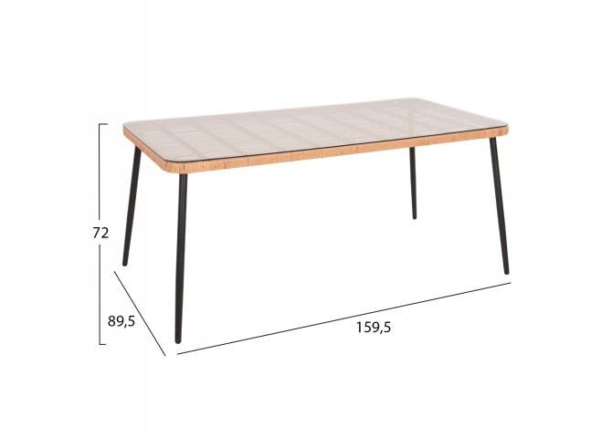 ΣΕΤ 5ΤΜΧ ΜΕ ΤΡΑΠΕΖΙ 160x90x78 εκ.ΜΠΕΖ & ΜΑΥΡΟ ΧΡΩΜΑ