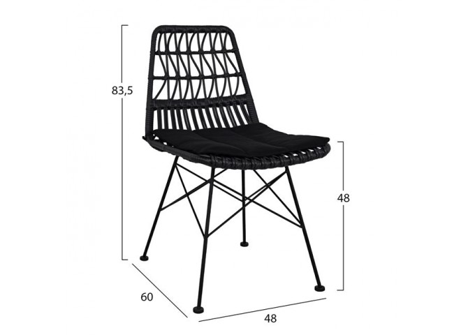 ΣΕΤ 7ΤΜΧ ALLEGRA WICKER ΜΕ ΤΡΑΠΕΖΙ 160X90X78Υ ΜΠΕΖ & ΜΑΥΡΟ ΧΡΩΜΑ HM10516