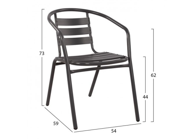 ΣΕΤ ΤΡΑΠΕΖΑΡΙΑΣ 5ΤΜΧ ADAM HM21220.01 ΚΑΡΕΚΛΕΣ ΜΕΤΑΛΛΙΚΕΣ & ΤΡΑΠΕΖΙ 110x60 ΓΚΡΙ