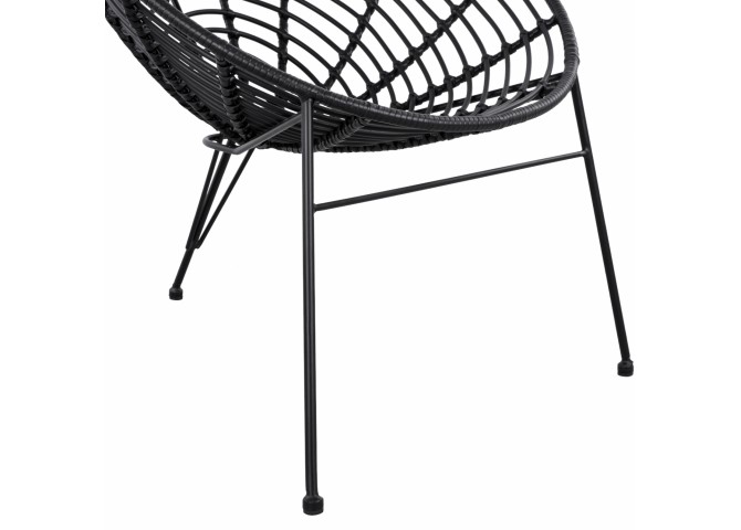 ΠΟΛΥΘΡΟΝΑ ΤΥΠΟΥ ΦΩΛΙΑ ΜΕΤΑΛΛΙΚΗ ΜΕ ΜΑΥΡΟ WICKER 73x83x86Υεκ