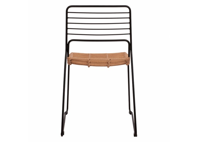 ΚΑΡΕΚΛΑ ΜΕΤΑΛΛΙΚΗ ΜΕ WICKER ΜΠΕΖ 51x54x83Υ εκ.