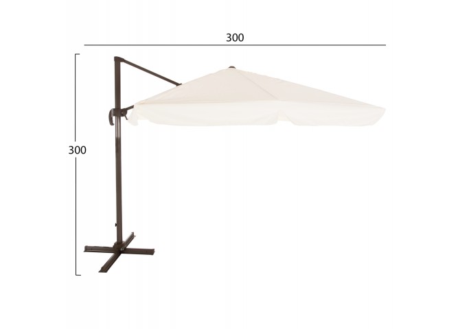 ΟΜΠΡΕΛΑ ALU ΚΡΕΜΑΣΤΗ 3X3 360 ΜΟΙΡΩΝ ME ΓΚΡΙ ΠΑΝΙ 53x77mm