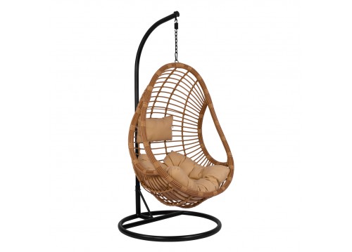 ΚΡΕΜΑΣΤΗ ΠΟΛΥΘΡΟΝΑ ΦΩΛΙΑ ΜΕ WICKER & ΜΑΞΙΛΑΡΙΑ ΜΠΕΖ Φ95Χ195Υ