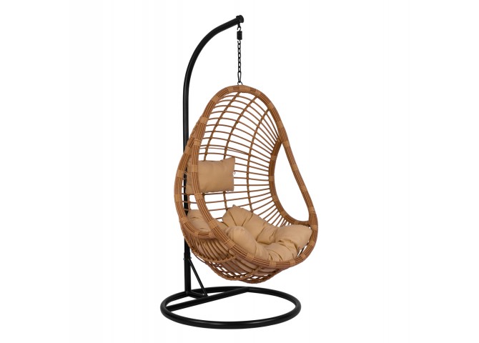 ΚΡΕΜΑΣΤΗ ΠΟΛΥΘΡΟΝΑ ΦΩΛΙΑ ΜΕ WICKER & ΜΑΞΙΛΑΡΙΑ ΜΠΕΖ Φ95Χ195Υ