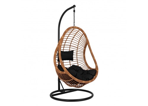 ΚΡΕΜΑΣΤΗ ΠΟΛΥΘΡΟΝΑ ΦΩΛΙΑ ΜΕ ΜΠΕΖ WICKER & ΜΑΥΡΑ ΜΑΞΙΛΑΡΙΑ Φ95Χ195Υ