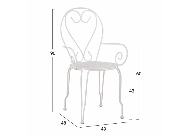 ΚΑΡΕΚΛΑ ΠΟΛΥΘΡΟΝΑ ΜΕΤΑΛΛΙΚΗ AMORE ΛΕΥΚΗ 51,5x50x90