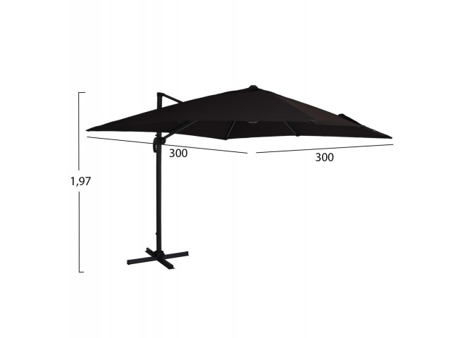 ΟΜΠΡΕΛΑ ALU ΚΡΕΜΑΣΤΗ 3X3 360 ΜΟΙΡΩΝ ME ΜΑΥΡΟ ΠΑΝΙ 53x77mm