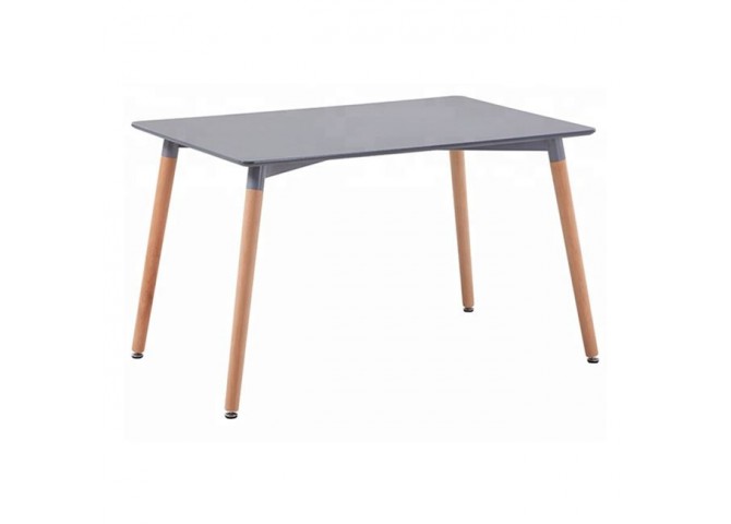ΤΡΑΠΕΖΙ MINIMAL ΓΚΡΙ ΜΕ ΞΥΛΙΝΑ ΠΟΔΙΑ ΟΞΙΑ 120x80x73 εκ.
