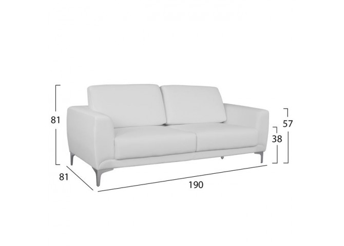 ΣΕΤ ΣΑΛΟΝΙΟΥ 2ΤΜΧ KENZIE ΜΕ ΛΕΥΚΟ PU HM11284.02