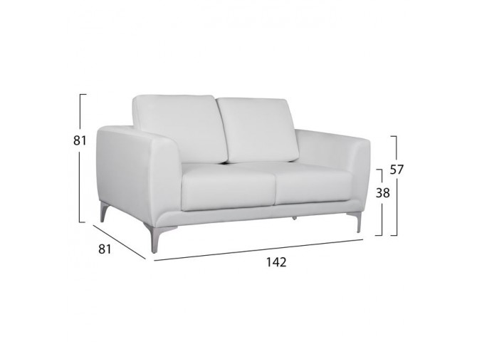ΣΕΤ ΣΑΛΟΝΙΟΥ 2ΤΜΧ KENZIE ΜΕ ΛΕΥΚΟ PU HM11284.02