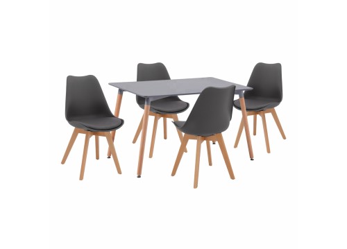 ΣΕΤ ΤΡΑΠΕΖΑΡΙΑΣ 120x80x73  5 ΤΜΧ ΤΡΑΠΕΖΙ ΟΞΙΑ ΜΕ ΚΑΡΕΚΛΕΣ ΓΚΡΙ