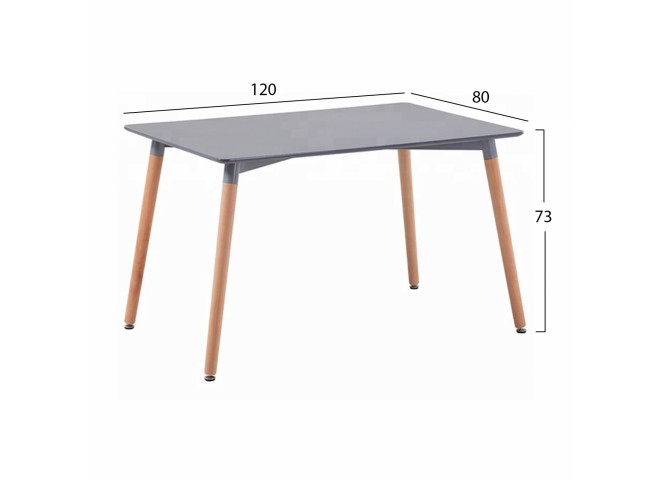 ΣΕΤ ΤΡΑΠΕΖΑΡΙΑΣ 5 ΤΜΧ ΤΡΑΠΕΖΙ 120x80x73 εκ. MINIMAL ΜΕ ΚΑΡΕΚΛΕΣ ΓΚΡΙ