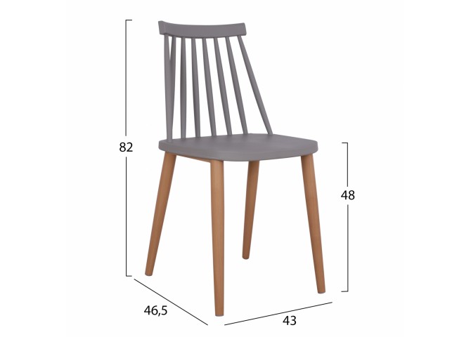 ΣΕΤ ΤΡΑΠΕΖΑΡΙΑΣ 5 ΤΜΧ ΤΡΑΠΕΖΙ 120x80x73 εκ. MINIMAL ΜΕ ΚΑΡΕΚΛΕΣ ΓΚΡΙ