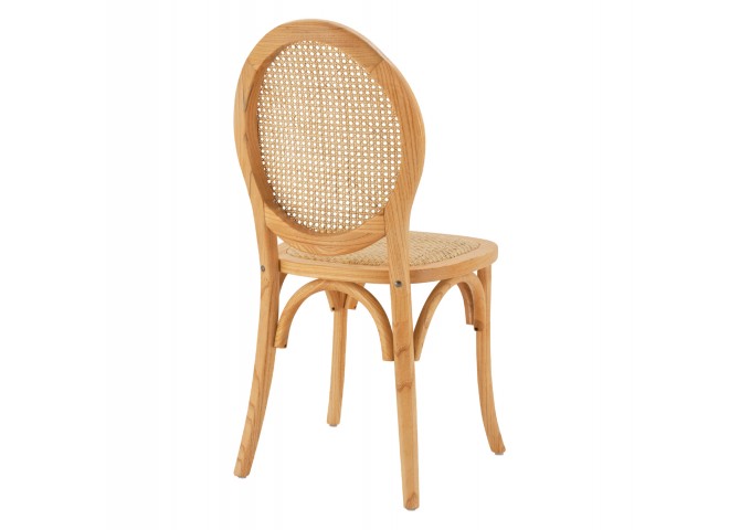 ΚΑΡΕΚΛΑ ΞΥΛΙΝΗ ΜΕ ΟΒΑΛ ΠΛΑΤΗ ΚΑΙ ΠΛΕΞΗ RATTAN ΣΕ ΦΥΣΙΚΗ ΑΠΟΧΡΩΣΗ 45x50x97 εκ.