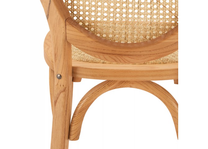 ΚΑΡΕΚΛΑ ΞΥΛΙΝΗ ΜΕ ΟΒΑΛ ΠΛΑΤΗ ΚΑΙ ΠΛΕΞΗ RATTAN ΣΕ ΦΥΣΙΚΗ ΑΠΟΧΡΩΣΗ 45x50x97 εκ.
