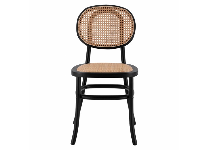 ΚΑΡΕΚΛΑ ΞΥΛΙΝΗ ΜΕ ΠΛΕΞΗ RATTAN ΣΕ ΜΑΥΡΗ ΑΠΟΧΡΩΣΗ 44x51x87 εκ.