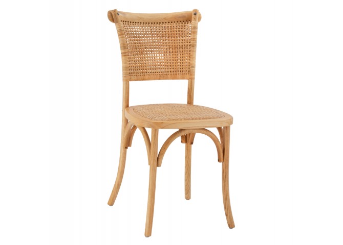 ΚΑΡΕΚΛΑ ΞΥΛΙΝΗ ΜΕ ΠΛΕΞΗ RATTAN ΣΕ ΦΥΣΙΚΗ ΑΠΟΧΡΩΣΗ 49x54x89 εκ.