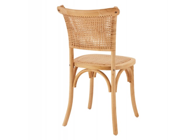 ΚΑΡΕΚΛΑ ΞΥΛΙΝΗ ΜΕ ΠΛΕΞΗ RATTAN ΣΕ ΦΥΣΙΚΗ ΑΠΟΧΡΩΣΗ 49x54x89 εκ.